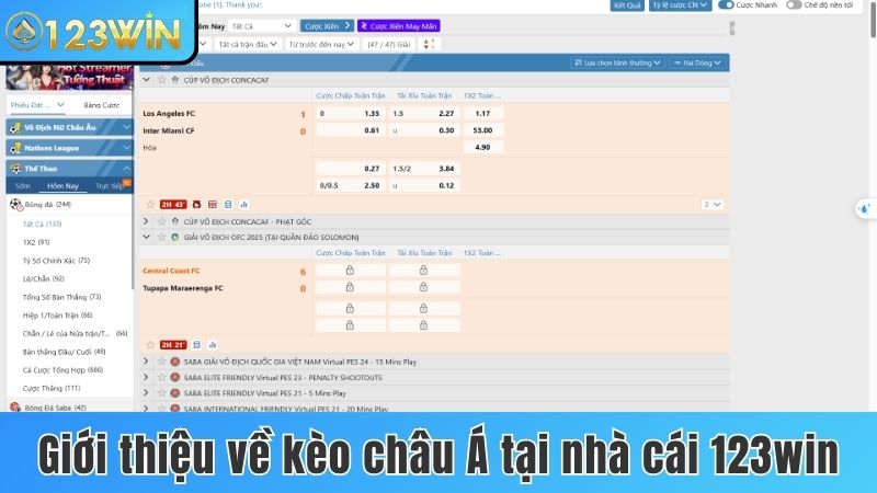 Giới thiệu về kèo châu Á tại nhà cái 123win
