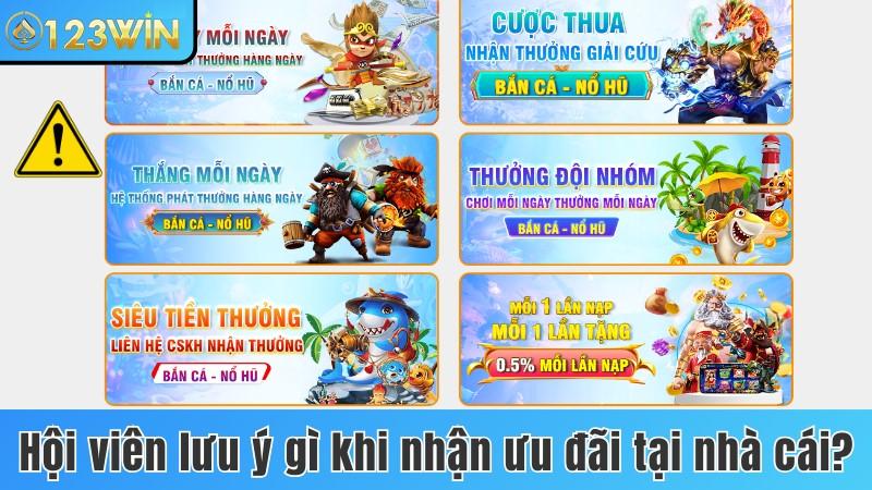 Một số lưu ý khi nhận khuyến mãi 123win