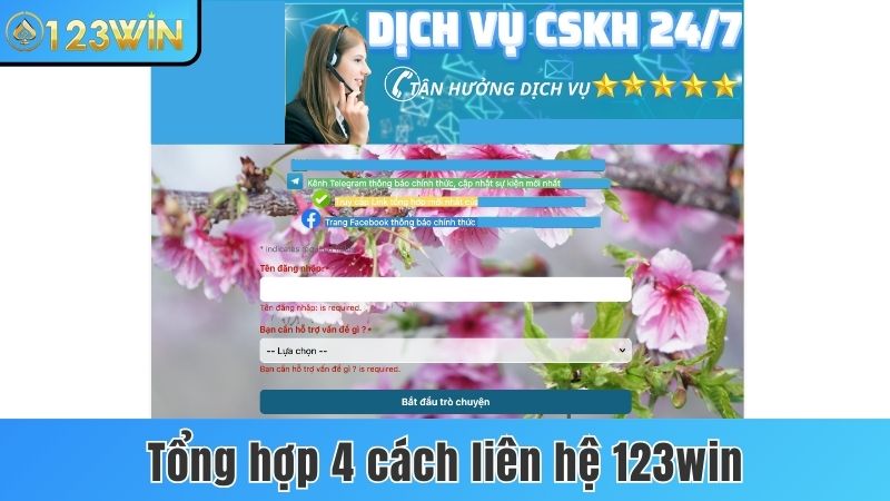 Tổng hợp 4 cách liên hệ 123win